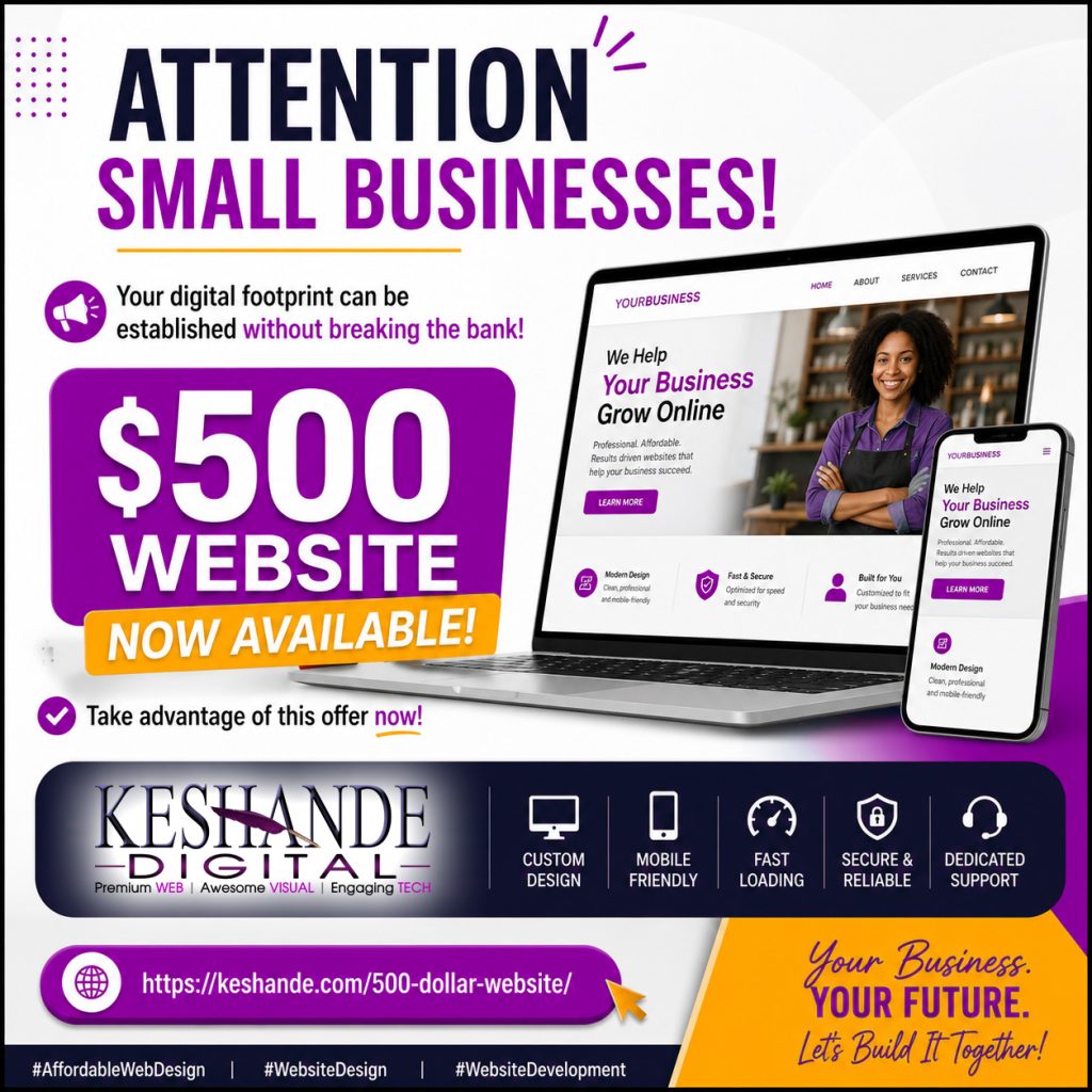KESHANDE DIGITAL 500 Dollar Website